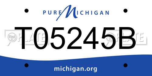 T05245B Michigan License Plate