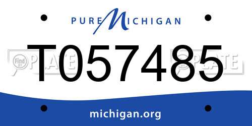 T057485 Michigan License Plate