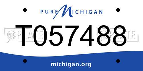 T057488 Michigan License Plate