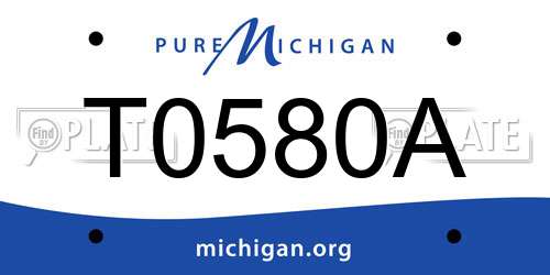 T0580A Michigan License Plate