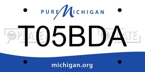 T05BDA Michigan License Plate