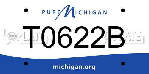 T0622B Michigan License Plate