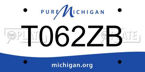 T062ZB Michigan License Plate