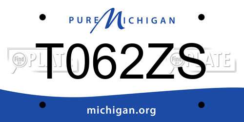 T062ZS Michigan License Plate