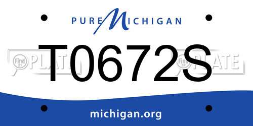 T0672S Michigan License Plate