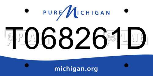 T068261D Michigan License Plate