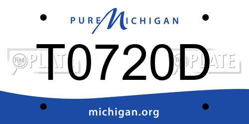 T0720D Michigan License Plate