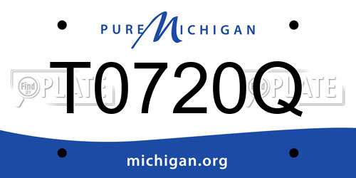 T0720Q Michigan License Plate