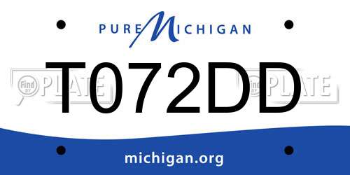 T072DD Michigan License Plate