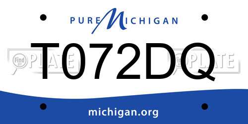 T072DQ Michigan License Plate