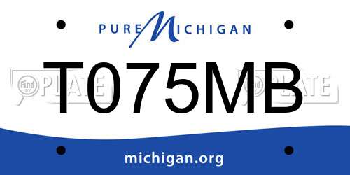 T075MB Michigan License Plate