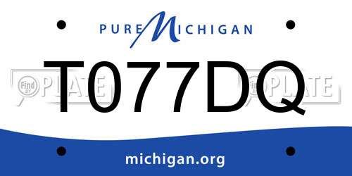 T077DQ Michigan License Plate