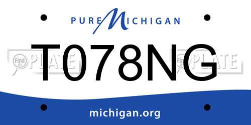 T078NG Michigan License Plate