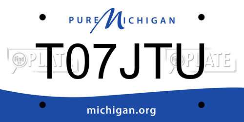 T07JTU Michigan License Plate