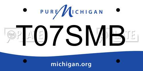 T07SMB Michigan License Plate