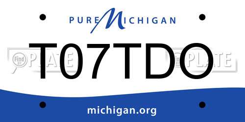 T07TDO Michigan License Plate