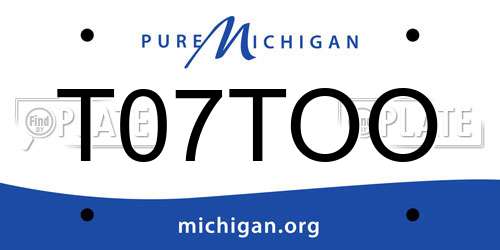 T07TOO Michigan License Plate