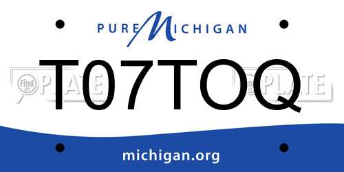 T07TOQ Michigan License Plate