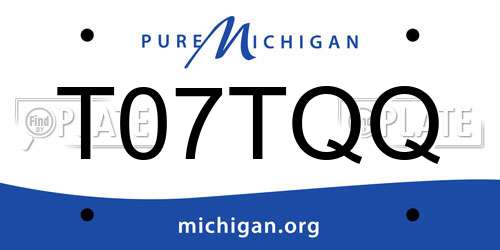 T07TQQ Michigan License Plate