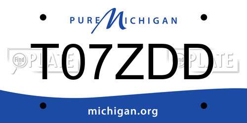 T07ZDD Michigan License Plate