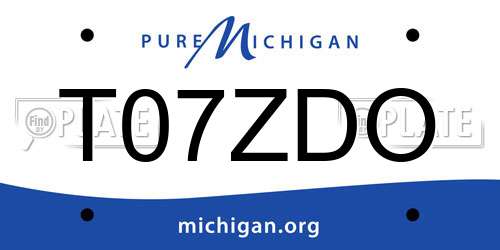 T07ZDO Michigan License Plate
