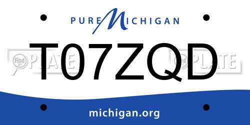 T07ZQD Michigan License Plate