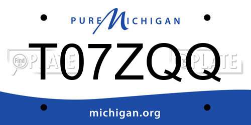 T07ZQQ Michigan License Plate