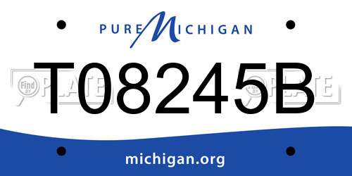 T08245B Michigan License Plate