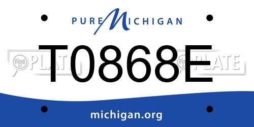 T0868E Michigan License Plate