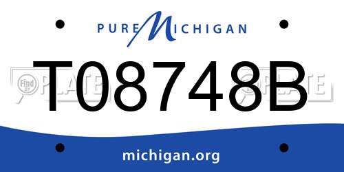 T08748B Michigan License Plate