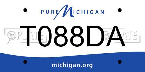 T088DA Michigan License Plate