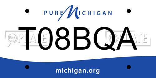 T08BQA Michigan License Plate