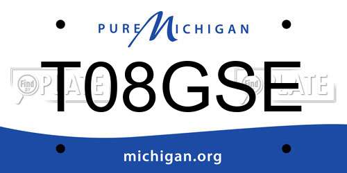 T08GSE Michigan License Plate