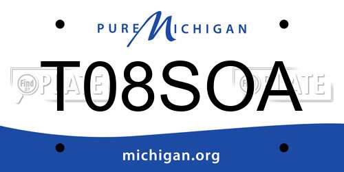 T08SOA Michigan License Plate