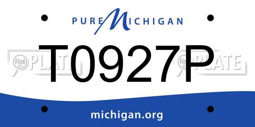 T0927P Michigan License Plate