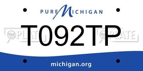 T092TP Michigan License Plate