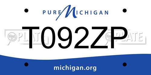 T092ZP Michigan License Plate