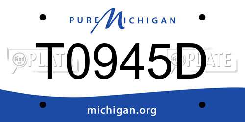 T0945D Michigan License Plate
