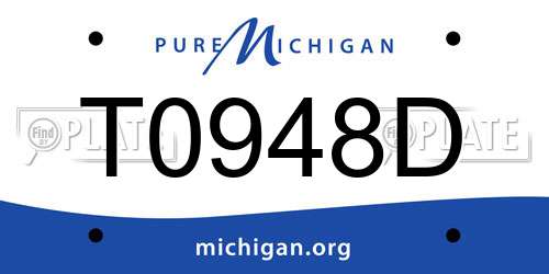 T0948D Michigan License Plate