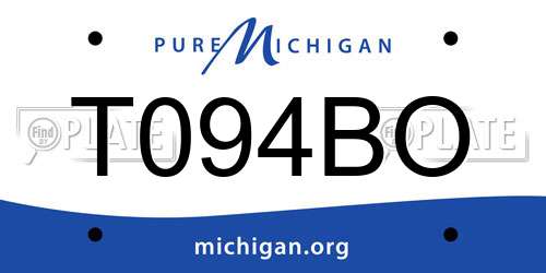 T094BO Michigan License Plate