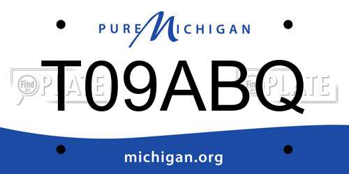 T09ABQ Michigan License Plate