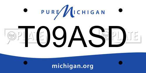 T09ASD Michigan License Plate
