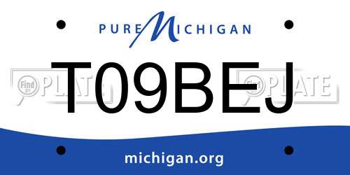 T09BEJ Michigan License Plate