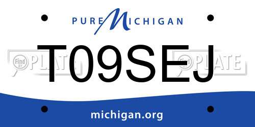 T09SEJ Michigan License Plate
