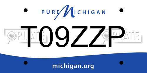 T09ZZP Michigan License Plate