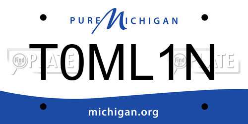 T0ML1N Michigan License Plate