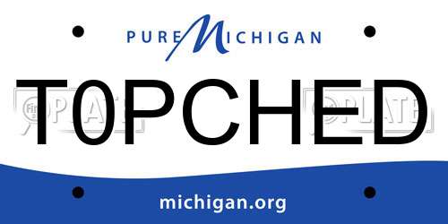 T0PCHED Michigan License Plate