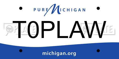 T0PLAW Michigan License Plate