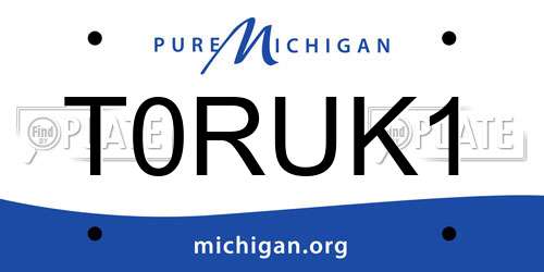 T0RUK1 Michigan License Plate