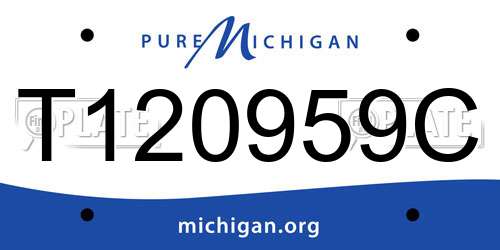 T120959C Michigan License Plate
